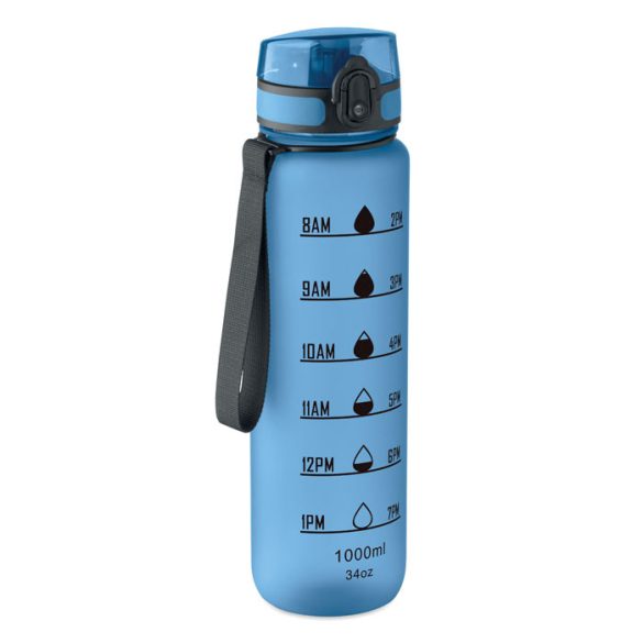 Sticla de apa sport RPET 1L, RPET, albastru deschis transparent