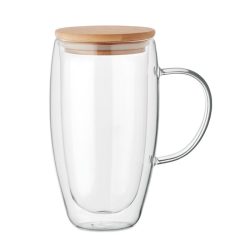 Cana de perete dublu 450ml, Glass, transparent