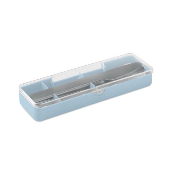 Set tacamuri otel inoxidabil, Stainless steel, albastru copil