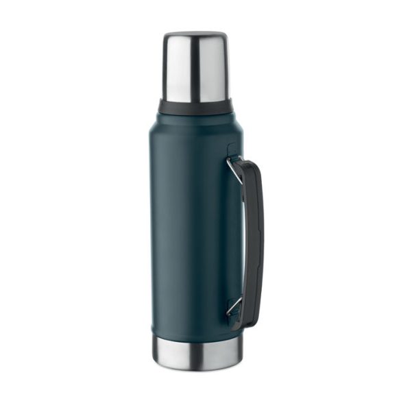 Sticla cu perete dublu 1L, Stainless steel, albastru marin francez