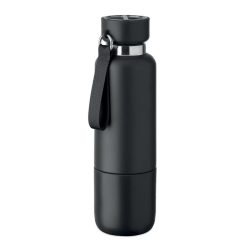 Sticla cu perete dublu 500ml, Stainless steel, negru