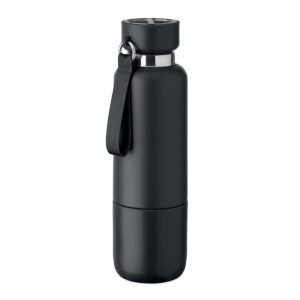 Sticla cu perete dublu 500ml, Stainless steel, negru
