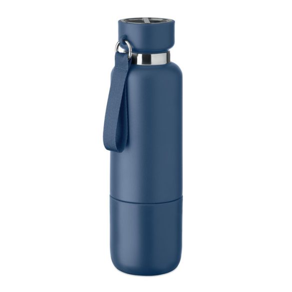 Sticla cu perete dublu 500ml, Stainless steel, albastru marin francez