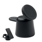 Incarcator wireless 3 in 1 15W, ABS, negru