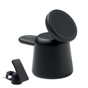 Incarcator wireless 3 in 1 15W, ABS, negru