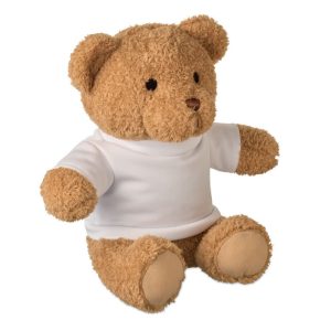 Ursulet de plus 23cm cu tricou, Plush, alb