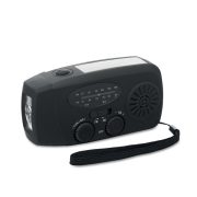 Radio portabil cu lanterna LED, ABS, negru