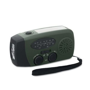 Radio portabil cu lanterna LED, ABS, verde inchis