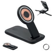 Incarcator wireless 3 in 1 15W, ABS, negru
