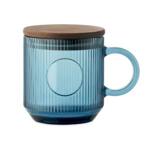 Cana din sticla 300ml, Glass, albastru transparent