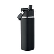 Sticla cu perete dublu 500 ml, Stainless steel, negru