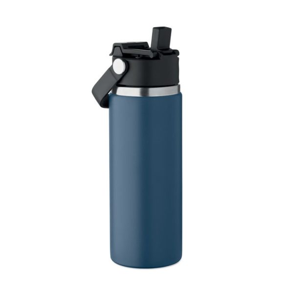 Sticla cu perete dublu 500 ml, Stainless steel, albastru marin francez