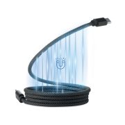 Cablu magnetic impletit RPET, Polyester, negru