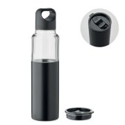 Sticla 2 in 1 610ml, Stainless steel, negru