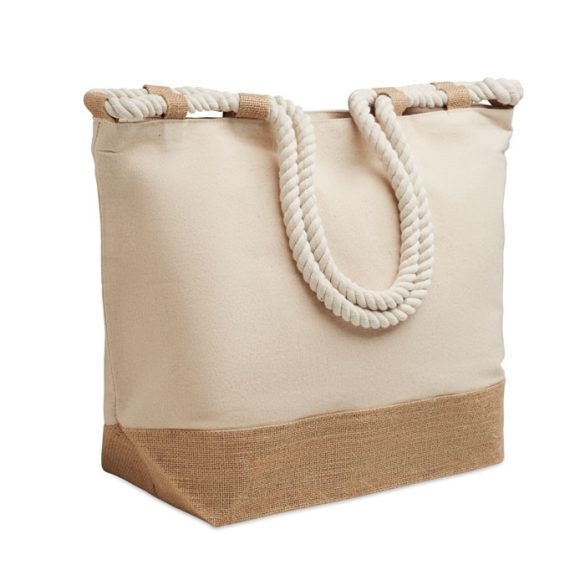 Geanta de plaja din panza, Cotton, bej