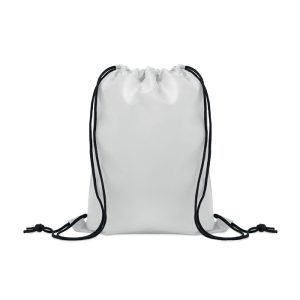 Rucsac copii cu snur 190T RPET, RPET, alb