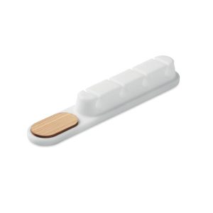 Organizator cabluri silicon, Silicone, alb