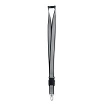 Lanyard RPET reflectorizant, RPET, negru