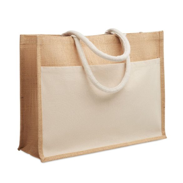Geanta de cumparaturi din iuta, Cotton, bej
