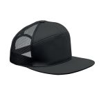 Sapca viziera plata, 7 panele, Cotton, negru