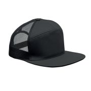 Sapca viziera plata, 7 panele, Cotton, negru