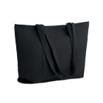 Sacosa mare raiat, Polyester, negru