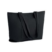 Sacosa mare raiat, Polyester, negru