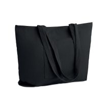 Sacosa mare raiat, Polyester, negru