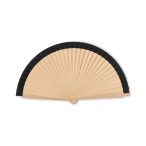Evantai din lemn, Wood+Polyester, negru