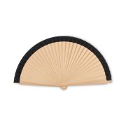 Evantai din lemn, Wood+Polyester, negru