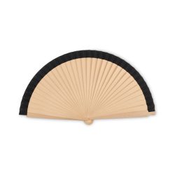 Evantai din lemn, Wood+Polyester, negru