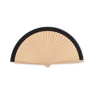 Evantai din lemn, Wood+Polyester, negru