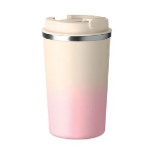 Pahar cu perete dublu 350 ml, Stainless steel, roz copil
