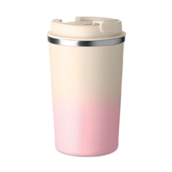 Pahar cu perete dublu 350 ml, Stainless steel, roz copil