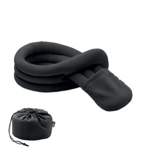 Perna de calatorie pliabila, Polyester, negru