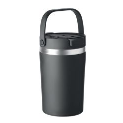Pahar cu perete dublu 350 ml, Stainless steel, negru