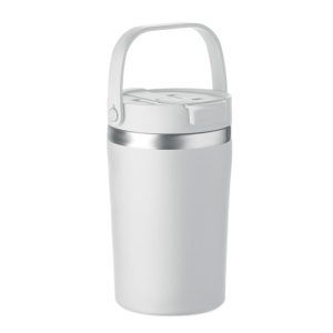 Pahar cu perete dublu 350 ml, Stainless steel, alb