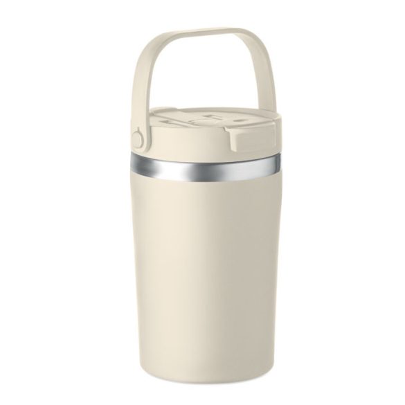 Pahar cu perete dublu 350 ml, Stainless steel, bej