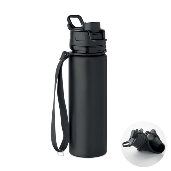 Sticla sport pliabila silicon, Silicone, negru