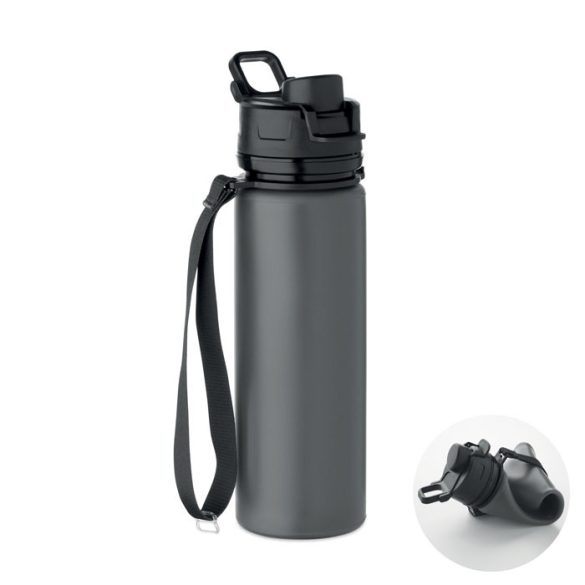 Sticla sport pliabila silicon, Silicone, gri piatra