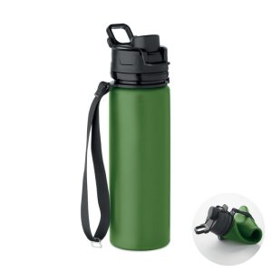 Sticla sport pliabila silicon, Silicone, verde inchis