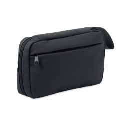 Geanta cosmetica 600D RPET, RPET, negru