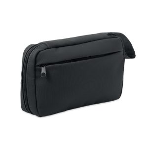 Geanta cosmetica 600D RPET, RPET, negru