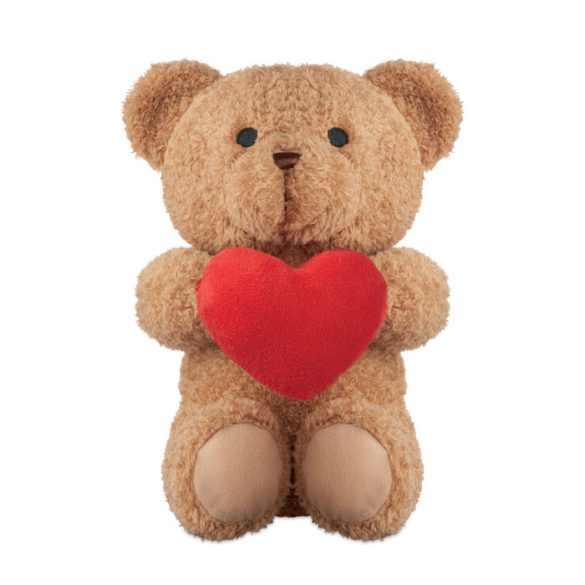 Ursulet de plus cu inima 23cm, Plush, rosu