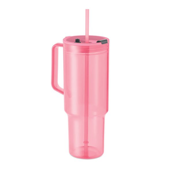 Pahar RPET 1200ml, RPET, roz transparent
