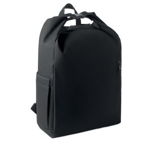 Rucsac laptop 15'' rolltop, RPET, negru