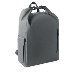 Rucsac laptop 15'' rolltop, RPET, gri piatra