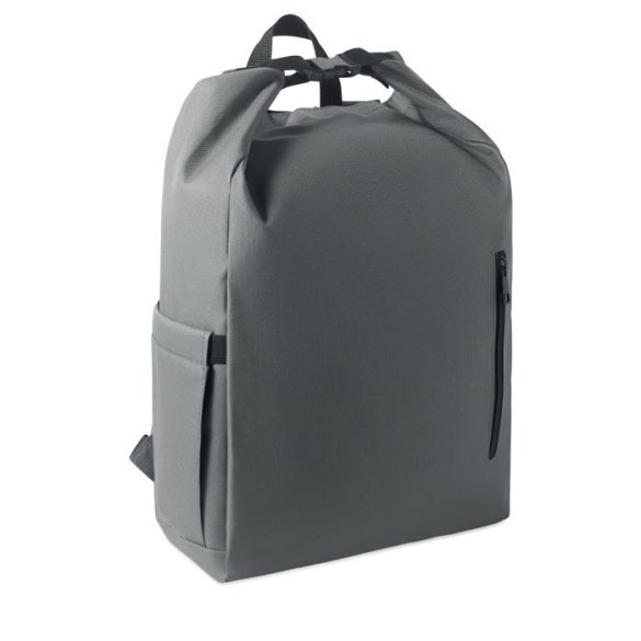 Rucsac laptop 15'' rolltop, RPET, gri piatra