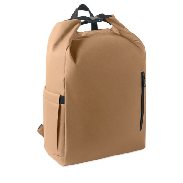 Rucsac laptop 15'' rolltop, RPET, kaki