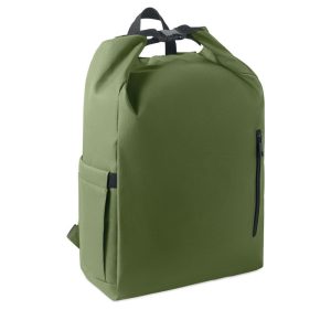 Rucsac laptop 15'' rolltop, RPET, Verde militar